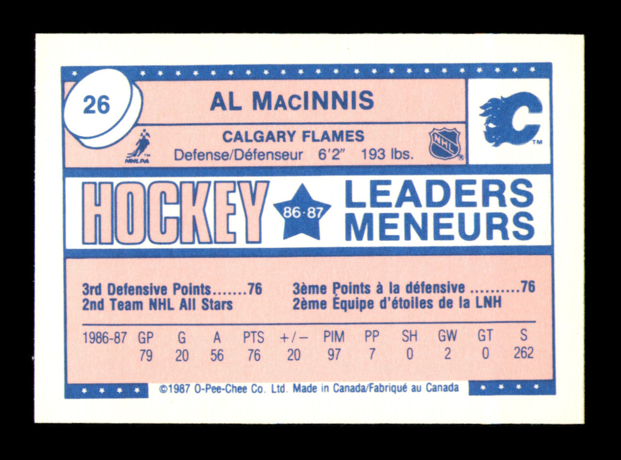 Al MacInnis Autographed 1987-88 O-Pee-Chee Minis Card #26 Calgary Flames SKU #251708