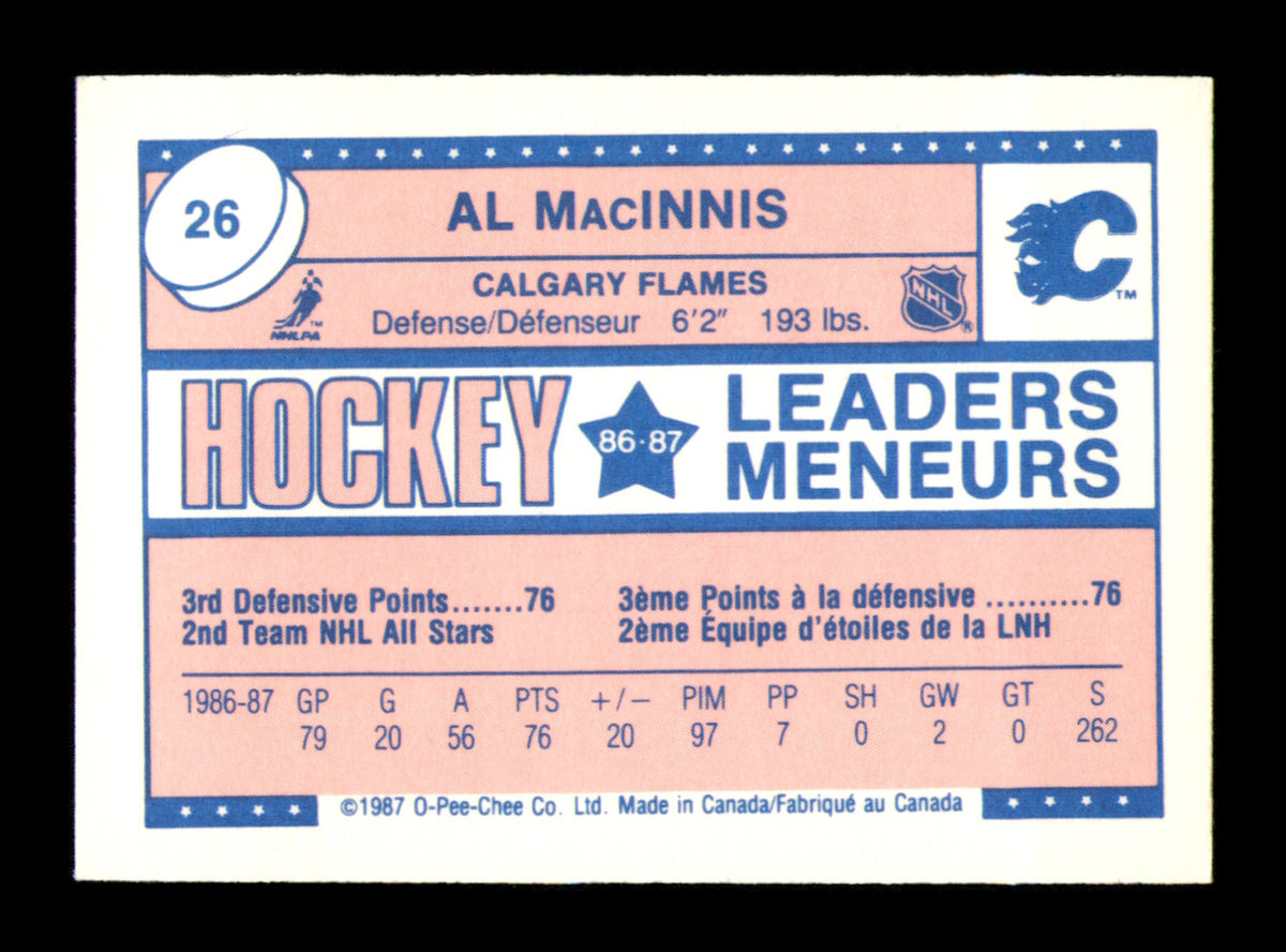 Al MacInnis Autographed 1987-88 O-Pee-Chee Minis Card #26 Calgary Flames SKU #251710
