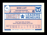 Mike Liut Autographed 1987-88 O-Pee-Chee Minis Card #24 Hartford Whalers SKU #251715