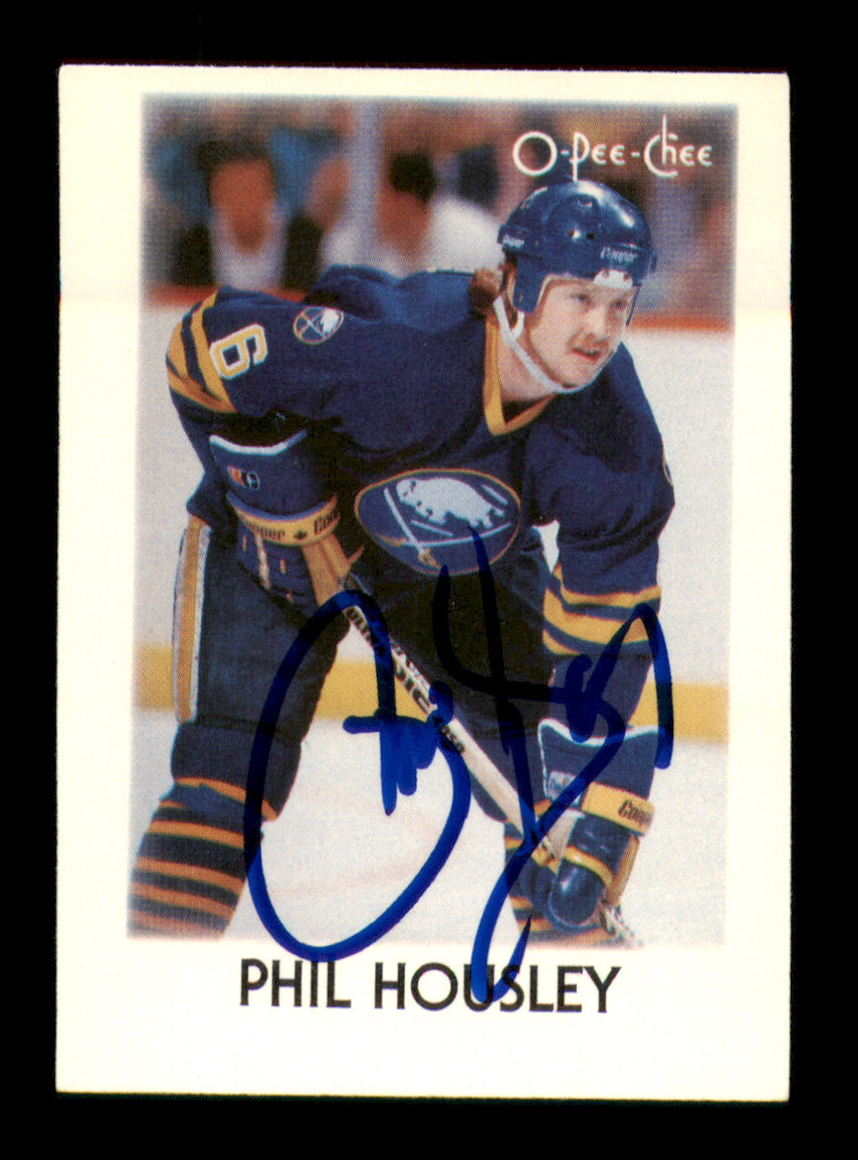 Phil Housley Autographed 1987-88 O-Pee-Chee Minis Card #17 Buffalo Sabres SKU #251721