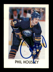 Phil Housley Autographed 1987-88 O-Pee-Chee Minis Card #17 Buffalo Sabres SKU #251723