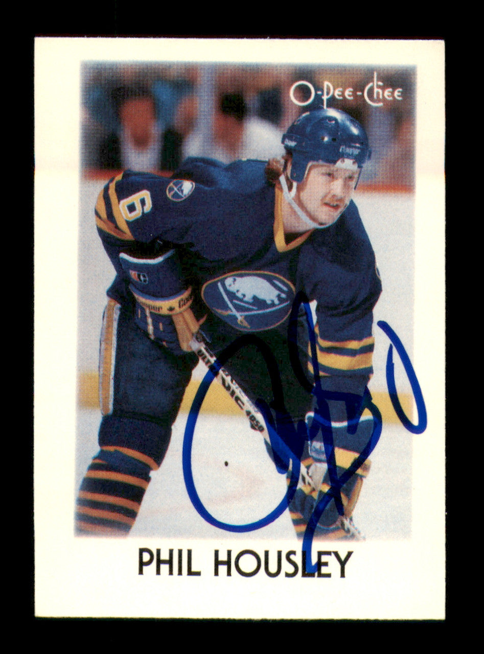 Phil Housley Autographed 1987-88 O-Pee-Chee Minis Card #17 Buffalo Sabres SKU #251723