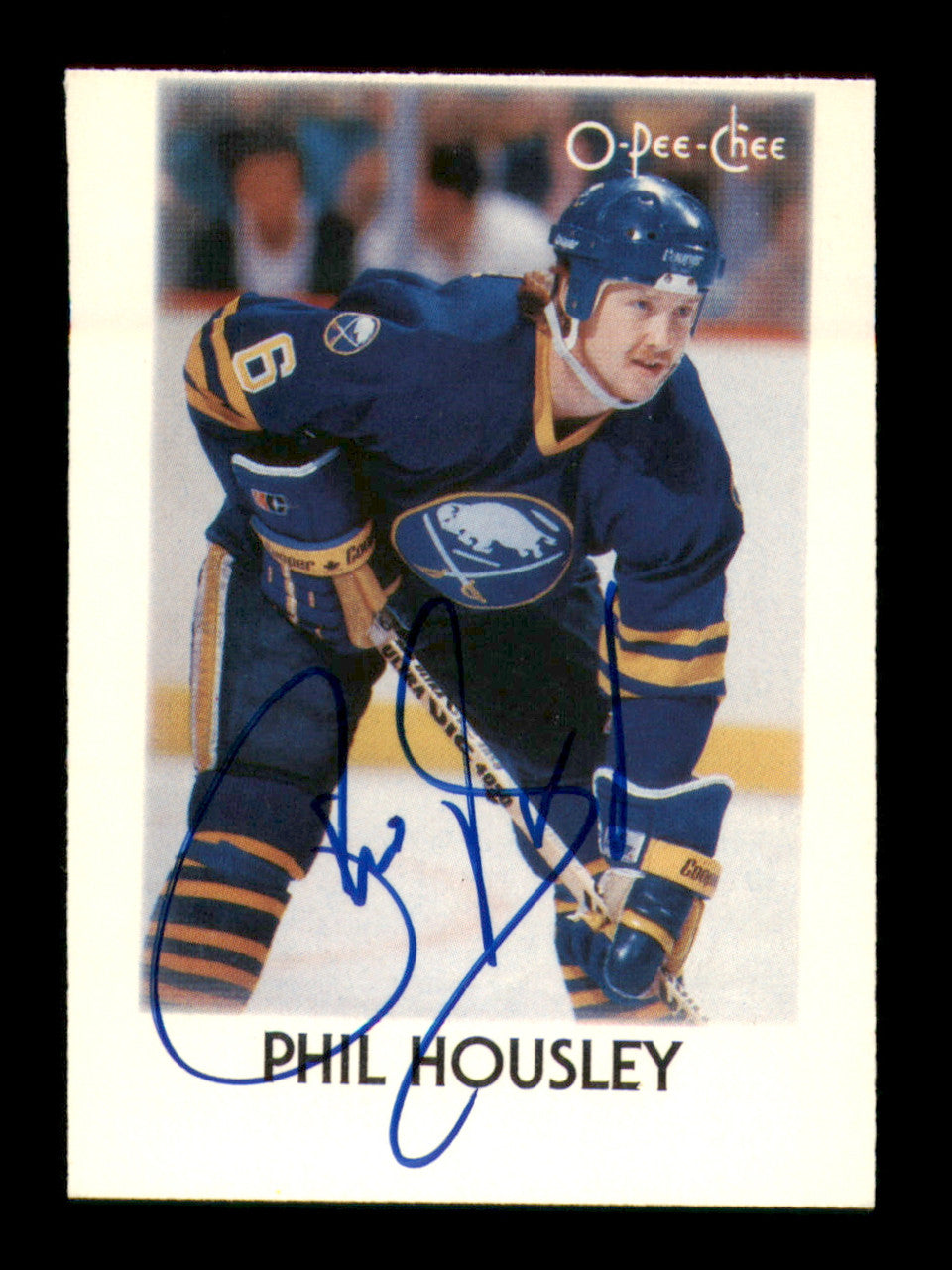 Phil Housley Autographed 1987-88 O-Pee-Chee Minis Card #17 Buffalo Sabres SKU #251724