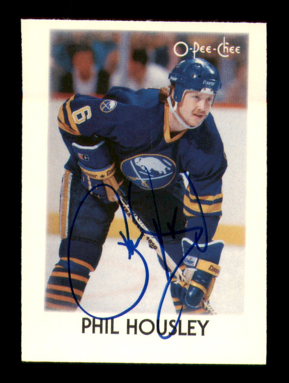 Phil Housley Autographed 1987-88 O-Pee-Chee Minis Card #17 Buffalo Sabres SKU #251725