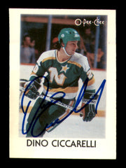 Dino Ciccarelli Autographed 1987-88 O-Pee-Chee Minis Card #7 Minnesota North Stars SKU #251734