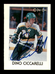 Dino Ciccarelli Autographed 1987-88 O-Pee-Chee Minis Card #7 Minnesota North Stars SKU #251735