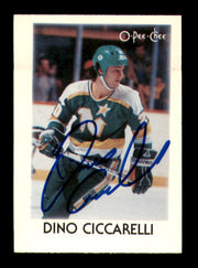 Dino Ciccarelli Autographed 1987-88 O-Pee-Chee Minis Card #7 Minnesota North Stars SKU #251736