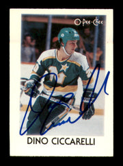 Dino Ciccarelli Autographed 1987-88 O-Pee-Chee Minis Card #7 Minnesota North Stars SKU #251737