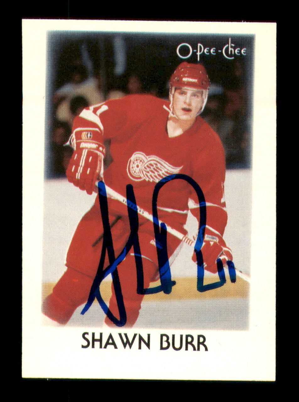 Shawn Burr Autographed 1987-88 O-Pee-Chee Minis Card #5 Detroit Red Wings SKU #251738