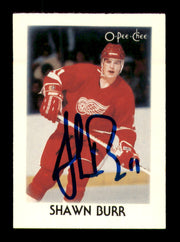Shawn Burr Autographed 1987-88 O-Pee-Chee Minis Card #5 Detroit Red Wings SKU #251742