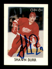 Shawn Burr Autographed 1987-88 O-Pee-Chee Minis Card #5 Detroit Red Wings SKU #251744