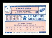 Shawn Burr Autographed 1987-88 O-Pee-Chee Minis Card #5 Detroit Red Wings SKU #251744