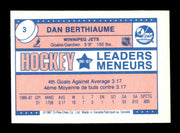 Dan Berthiaume Autographed 1987-88 O-Pee-Chee Minis Rookie Card #3 Winnipeg Jets SKU #251745