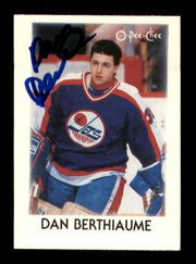 Dan Berthiaume Autographed 1987-88 O-Pee-Chee Minis Rookie Card #3 Winnipeg Jets SKU #251746