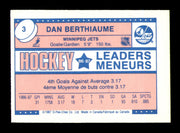 Dan Berthiaume Autographed 1987-88 O-Pee-Chee Minis Rookie Card #3 Winnipeg Jets SKU #251746
