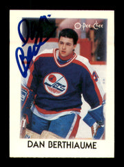 Dan Berthiaume Autographed 1987-88 O-Pee-Chee Minis Rookie Card #3 Winnipeg Jets SKU #251747