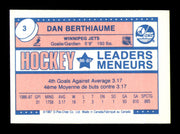 Dan Berthiaume Autographed 1987-88 O-Pee-Chee Minis Rookie Card #3 Winnipeg Jets SKU #251748