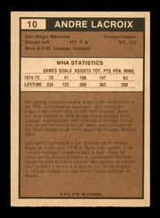 Andre Lacroix Autographed 1975-76 O-Pee-Chee WHA Card #10 San Diego Mariners SKU #251752