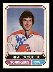 Real Cloutier Autographed 1975-76 O-Pee-Chee WHA Card #16 Quebec Nordiques SKU #251762