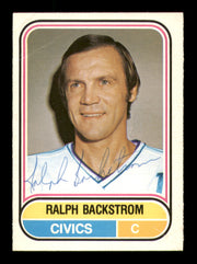 Ralph Backstrom Autographed 1975-76 O-Pee-Chee WHA Card #23 Ottawa Civics SKU #251766