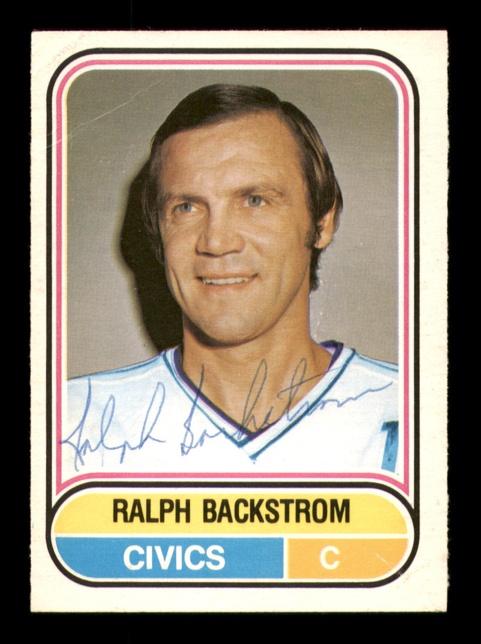 Ralph Backstrom Autographed 1975-76 O-Pee-Chee WHA Card #23 Ottawa Civics SKU #251766