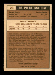 Ralph Backstrom Autographed 1975-76 O-Pee-Chee WHA Card #23 Ottawa Civics SKU #251766