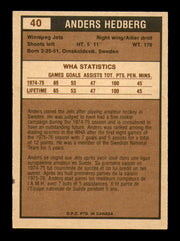 Anders Hedberg Autographed 1975-76 O-Pee-Chee WHA Card #40 Winnipeg Jets SKU #251773