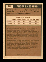 Anders Hedberg Autographed 1975-76 O-Pee-Chee WHA Card #40 Winnipeg Jets SKU #251774