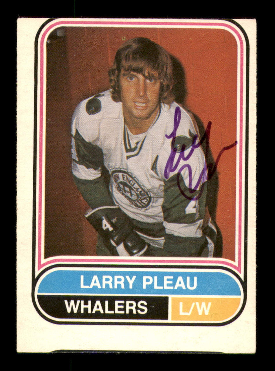 Larry Pleau Autographed 1975-76 O-Pee-Chee WHA Card #56 New England Whalers SKU #251782