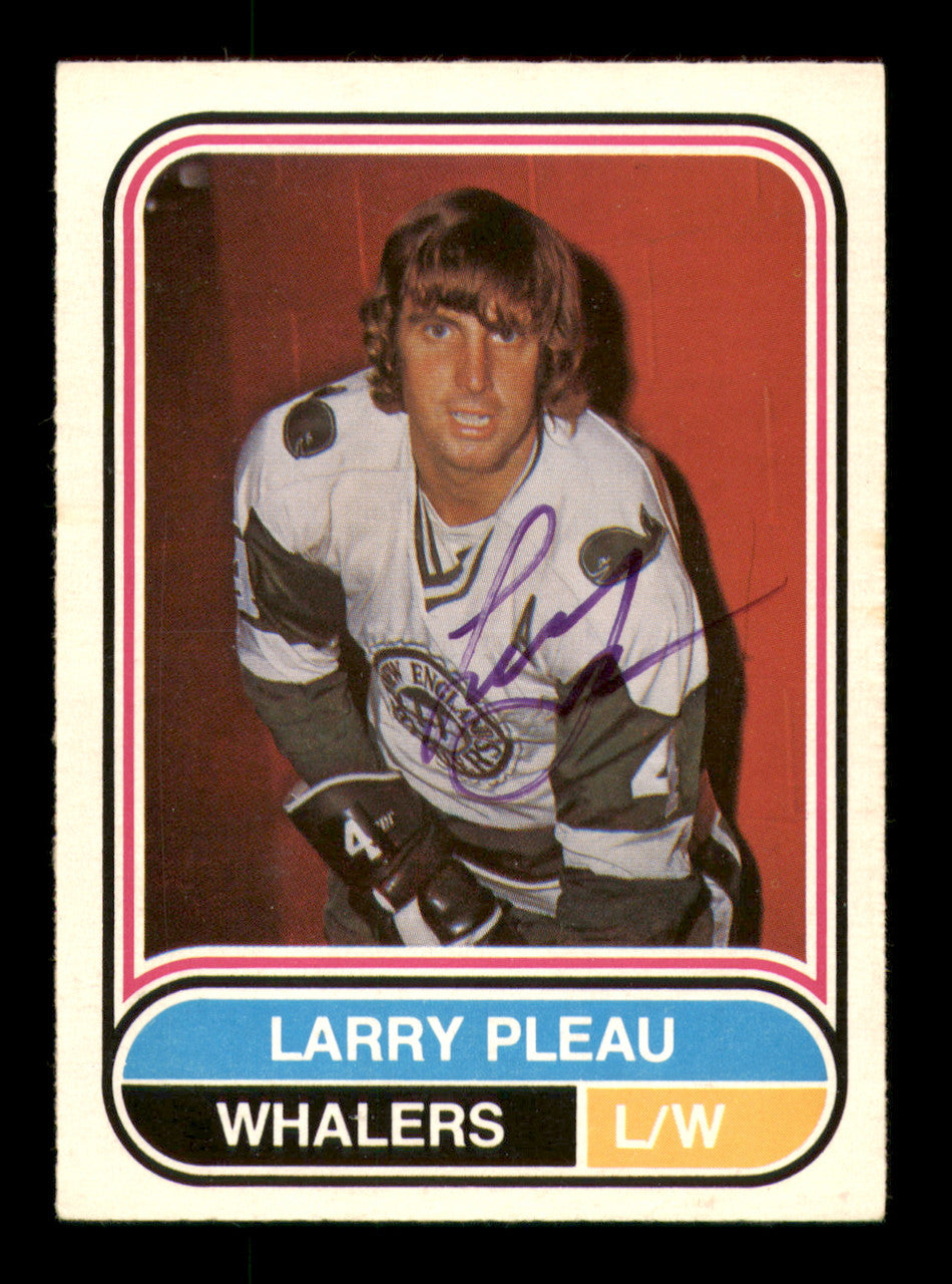 Larry Pleau Autographed 1975-76 O-Pee-Chee WHA Card #56 New England Whalers SKU #251783