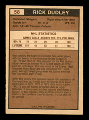 Rick Dudley Autographed 1975-76 O-Pee-Chee WHA Card #58 Cincinnati Stingers SKU #251787