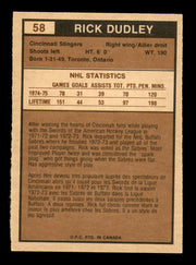Rick Dudley Autographed 1975-76 O-Pee-Chee WHA Card #58 Cincinnati Stingers SKU #251789