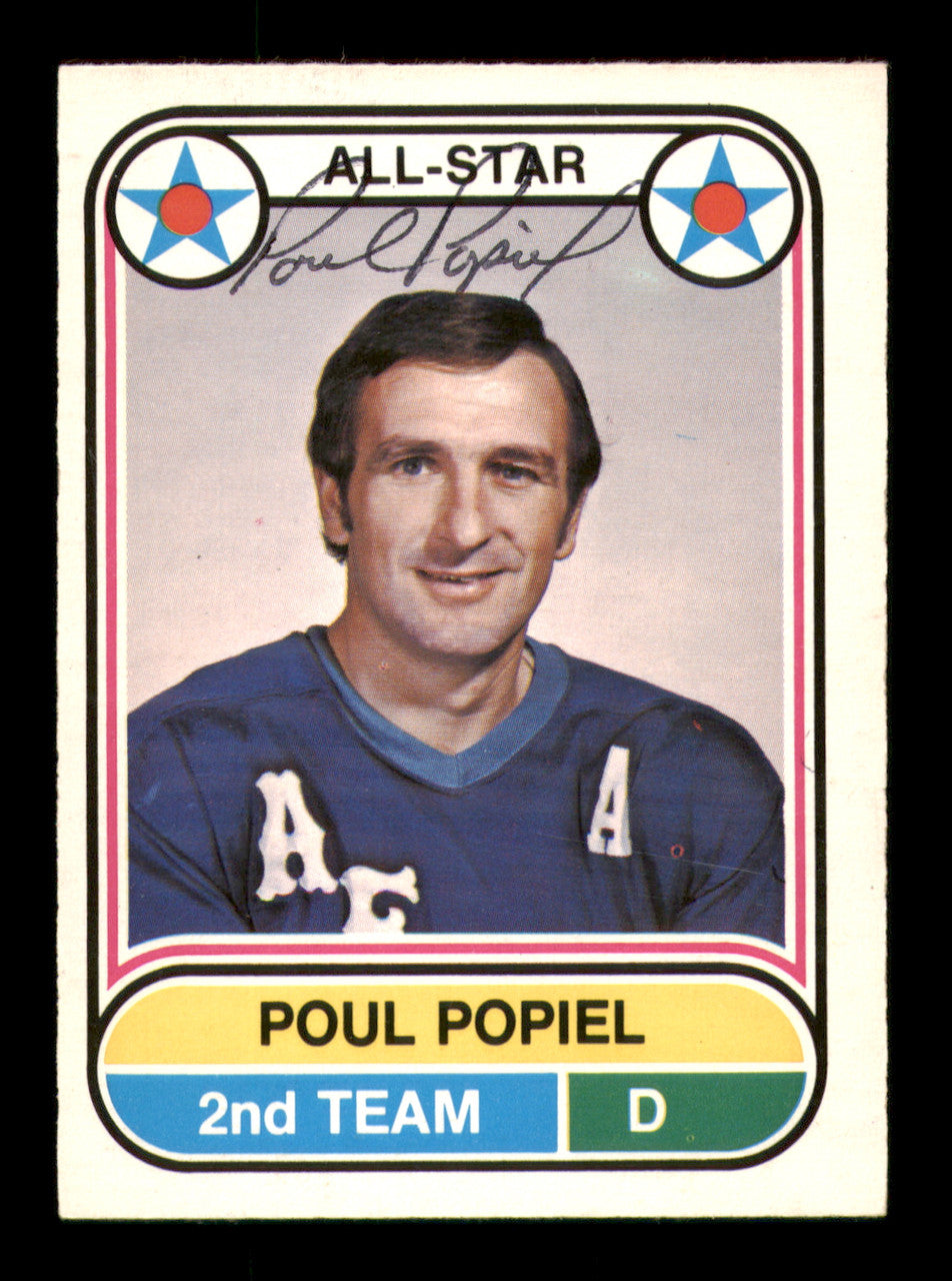 Poul Popiel Autographed 1975-76 O-Pee-Chee WHA Card #68 Houston Aeros SKU #251794