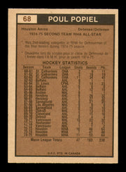 Poul Popiel Autographed 1975-76 O-Pee-Chee WHA Card #68 Houston Aeros SKU #251794