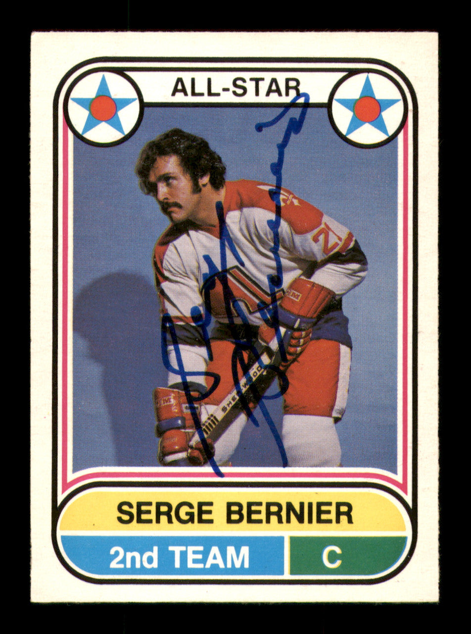Serge Bernier Autographed 1975-76 O-Pee-Chee WHA Card #70 Quebec Nordiques SKU #251797