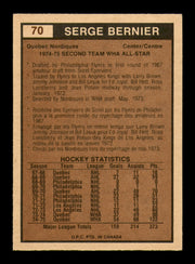 Serge Bernier Autographed 1975-76 O-Pee-Chee WHA Card #70 Quebec Nordiques SKU #251797