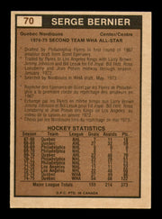 Serge Bernier Autographed 1975-76 O-Pee-Chee WHA Card #70 Quebec Nordiques SKU #251799