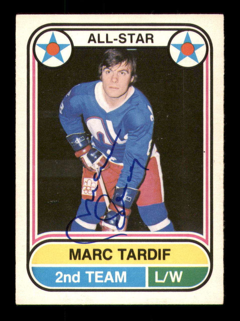 Marc Tardif Autographed 1975-76 O-Pee-Chee WHA Card #71 Quebec Nordiques SKU #251804