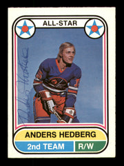 Anders Hedberg Autographed 1975-76 O-Pee-Chee WHA Card #72 Winnipeg Jets SKU #251807