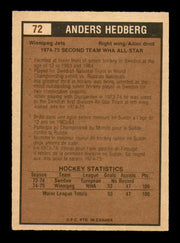 Anders Hedberg Autographed 1975-76 O-Pee-Chee WHA Card #72 Winnipeg Jets SKU #251807
