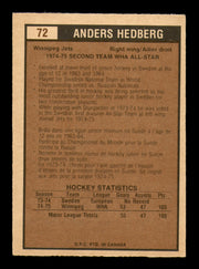 Anders Hedberg Autographed 1975-76 O-Pee-Chee WHA Card #72 Winnipeg Jets SKU #251808