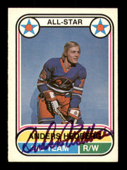 Anders Hedberg Autographed 1975-76 O-Pee-Chee WHA Card #72 Winnipeg Jets SKU #251809