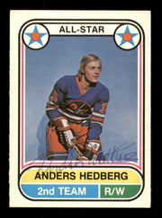 Anders Hedberg Autographed 1975-76 O-Pee-Chee WHA Card #72 Winnipeg Jets SKU #251813