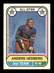 Anders Hedberg Autographed 1975-76 O-Pee-Chee WHA Card #72 Winnipeg Jets SKU #251814