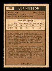 Ulf Nilsson Autographed 1975-76 O-Pee-Chee WHA Card #83 Winnipeg Jets SKU #251820