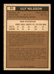 Ulf Nilsson Autographed 1975-76 O-Pee-Chee WHA Card #83 Winnipeg Jets SKU #251823