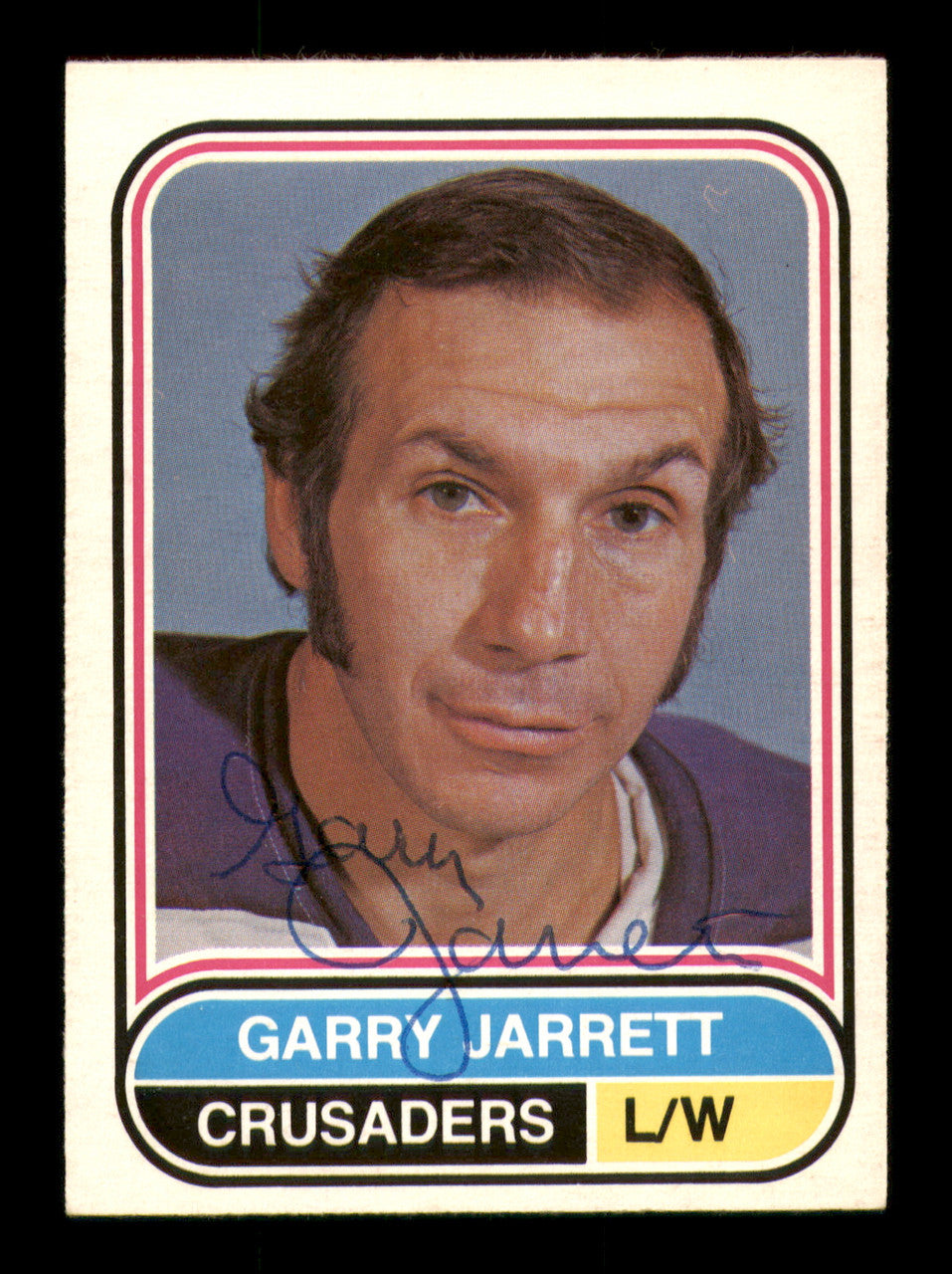 Gary Jarrett Autographed 1975-76 O-Pee-Chee WHA Card #87 Cleveland Crusaders SKU #251831