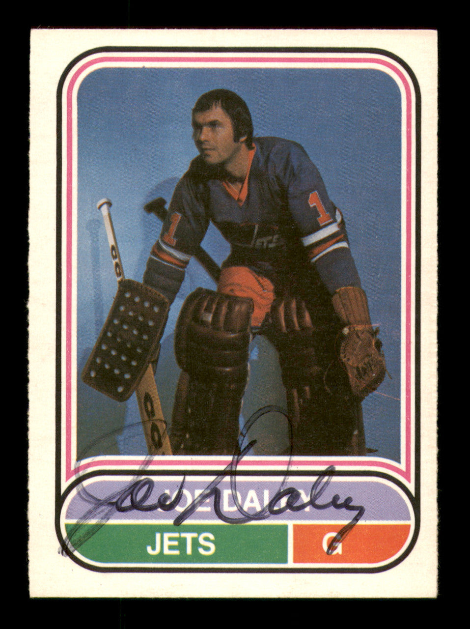Joe Daley Autographed 1975-76 O-Pee-Chee WHA Card #101 Winnipeg Jets SKU #251840