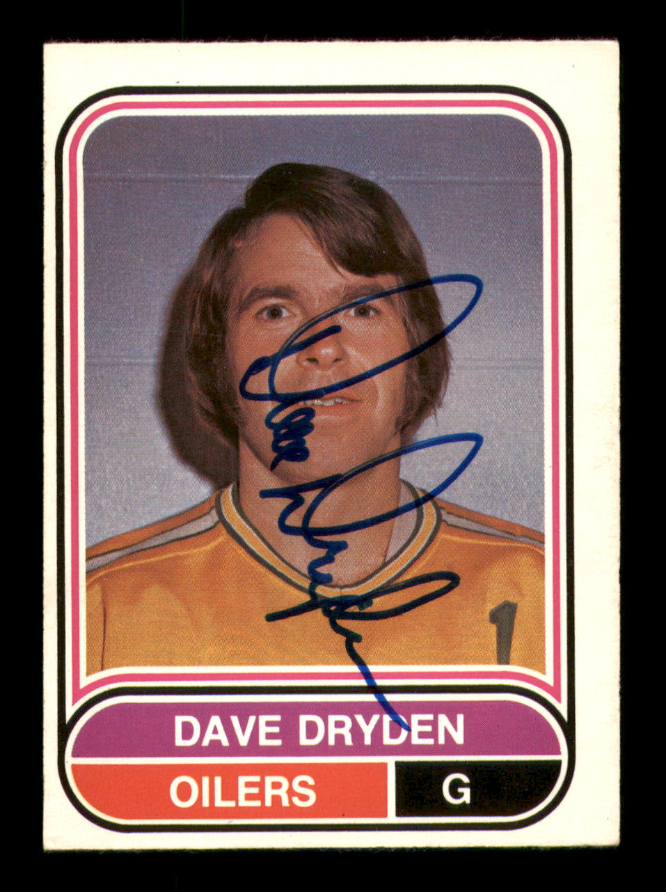 Dave Dryden Autographed 1975-76 O-Pee-Chee WHA Card #104 Edmonton Oilers SKU #251844
