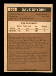 Dave Dryden Autographed 1975-76 O-Pee-Chee WHA Card #104 Edmonton Oilers SKU #251844